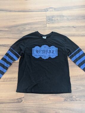 Beetlejuice Kids Black & Purple Long Sleeve Layered Tee